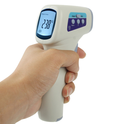 Non-Contact Infrared Thermometer with Backlit Display & Fever Alarm, Both for Body and Object, Effective Distance: 5-8cm